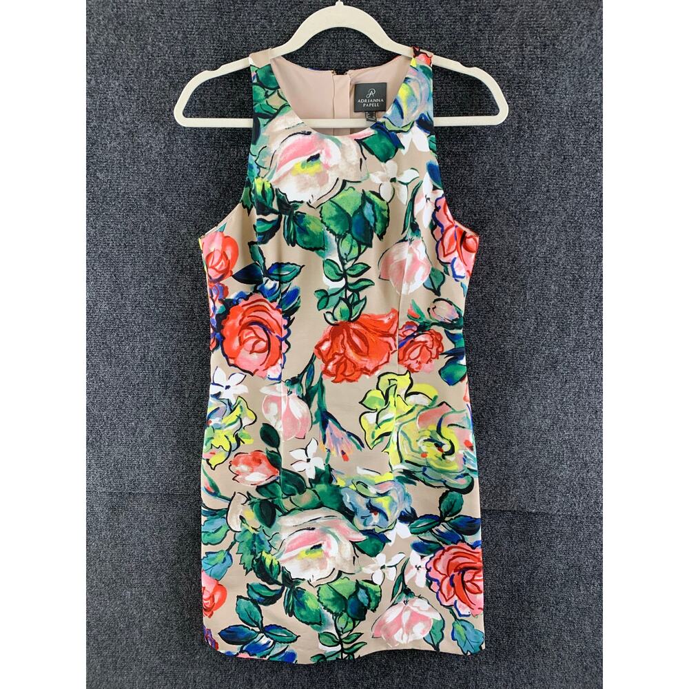 Adrianna Papell Mini Dress Sleveless Multicolored Floral Size 4
